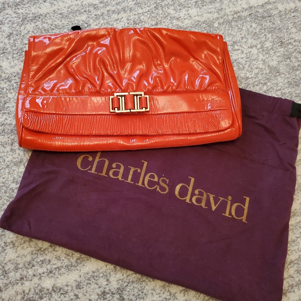 Charles David Patent Leather Clutch